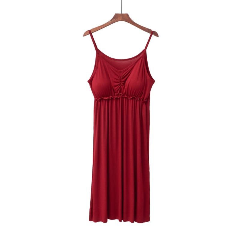 

Летняя базовая одежда для женщин, повседневное однотонное платье с круглым вырезом, облегающее пижамное платье без рукавов с высокой талией, нижнее белье, ночное белье one size