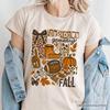 Touchdown Game Day Fall Football T-and Kids Tshirt, Retro Coquette Autumn Vibes Tee