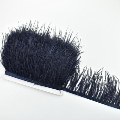 5M High Quality Ostrich Feathers On Tape Ribbon Fringe Trim 8-10cm DIY Sewing Trimmings Flecos White Feather Dress Clothes