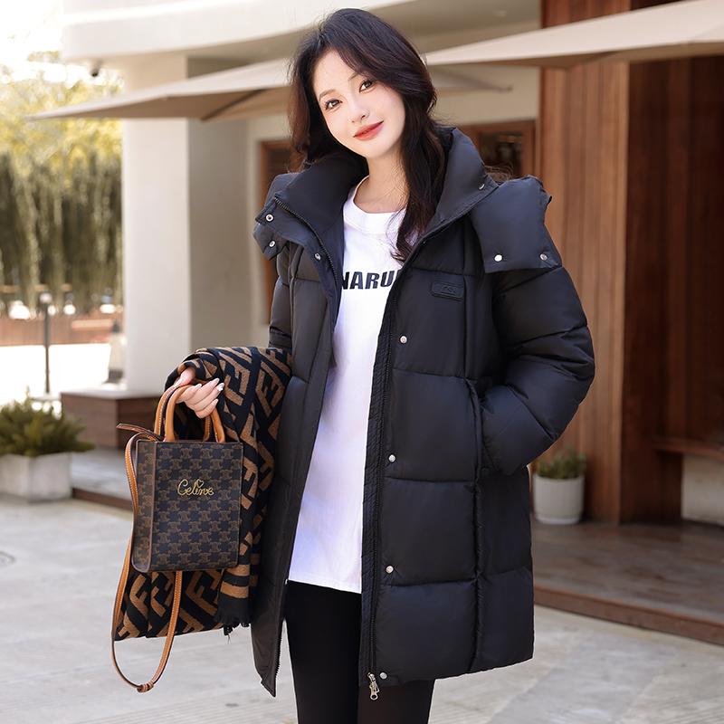 Autumn Winter Thicken Warm Parka Women Casual Solid Color Big Pocket Loose Short Hooded Coat Jackets Outwear