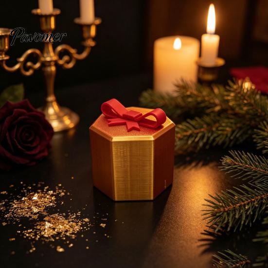 Interactive Gift Container 3D Printed Maze Puzzle Box, Christmas Theme Storage Hidden Compartment Novelty Hexagonal Ornament for Holding Jewelry