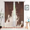2 Pieces, Brown Cowhide Animal Skin Curtains -30% Blackout - Suitable for Living Room, Kitchen and Home Decoration