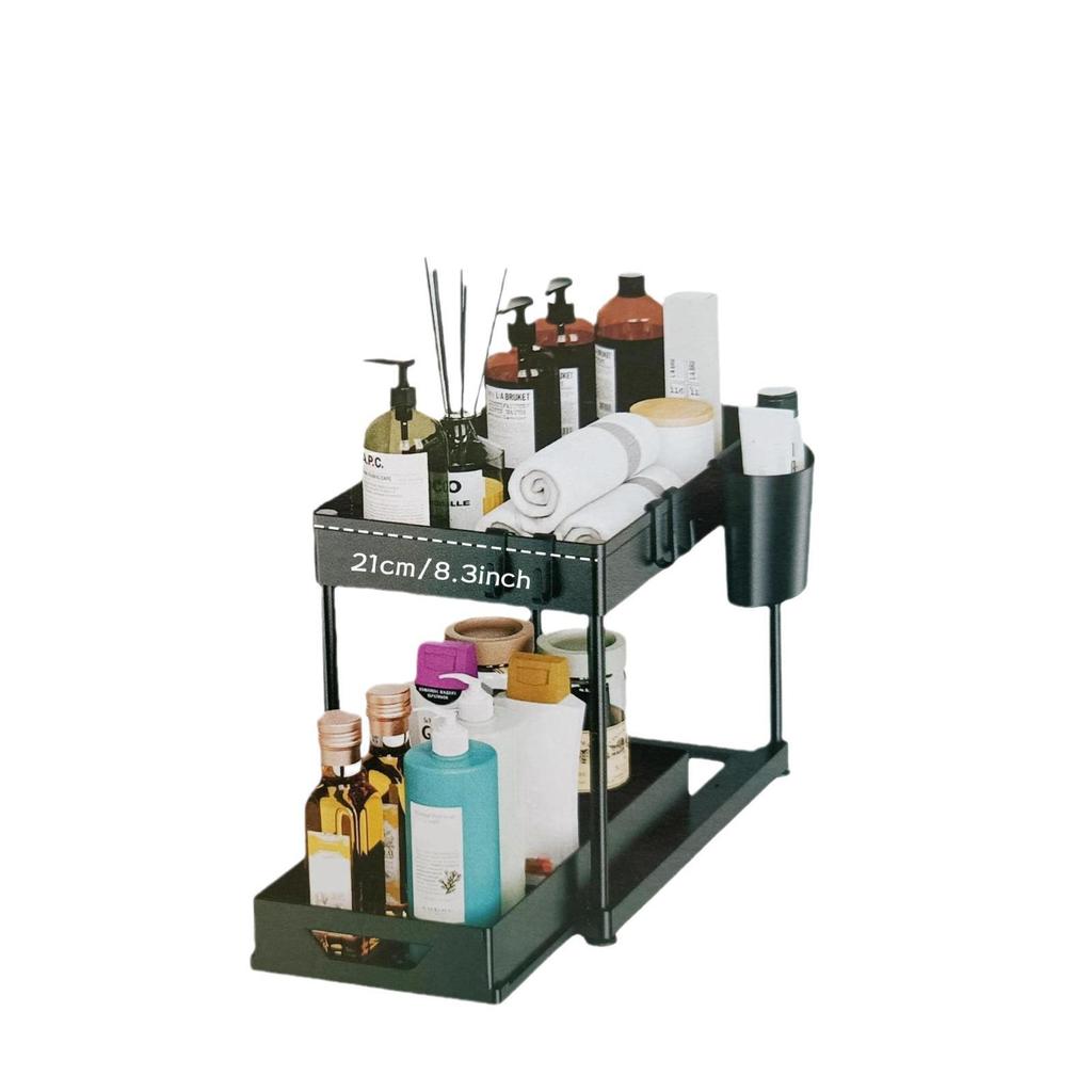 TEMU Pull-Out Storage Rack: Kitchen Sink & Bathroom Organizer