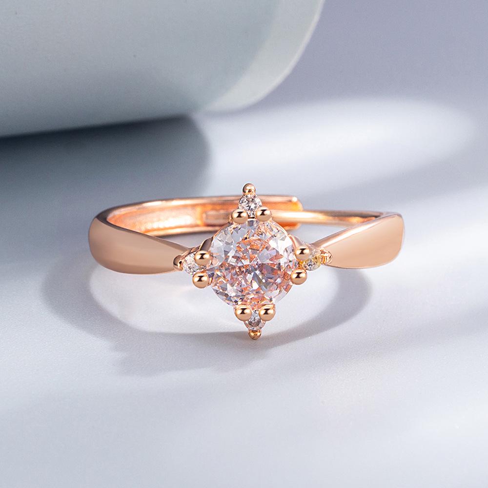 Korean Style Zirconia Open Ring: Exquisite & Elegant Light Luxury Jewelry