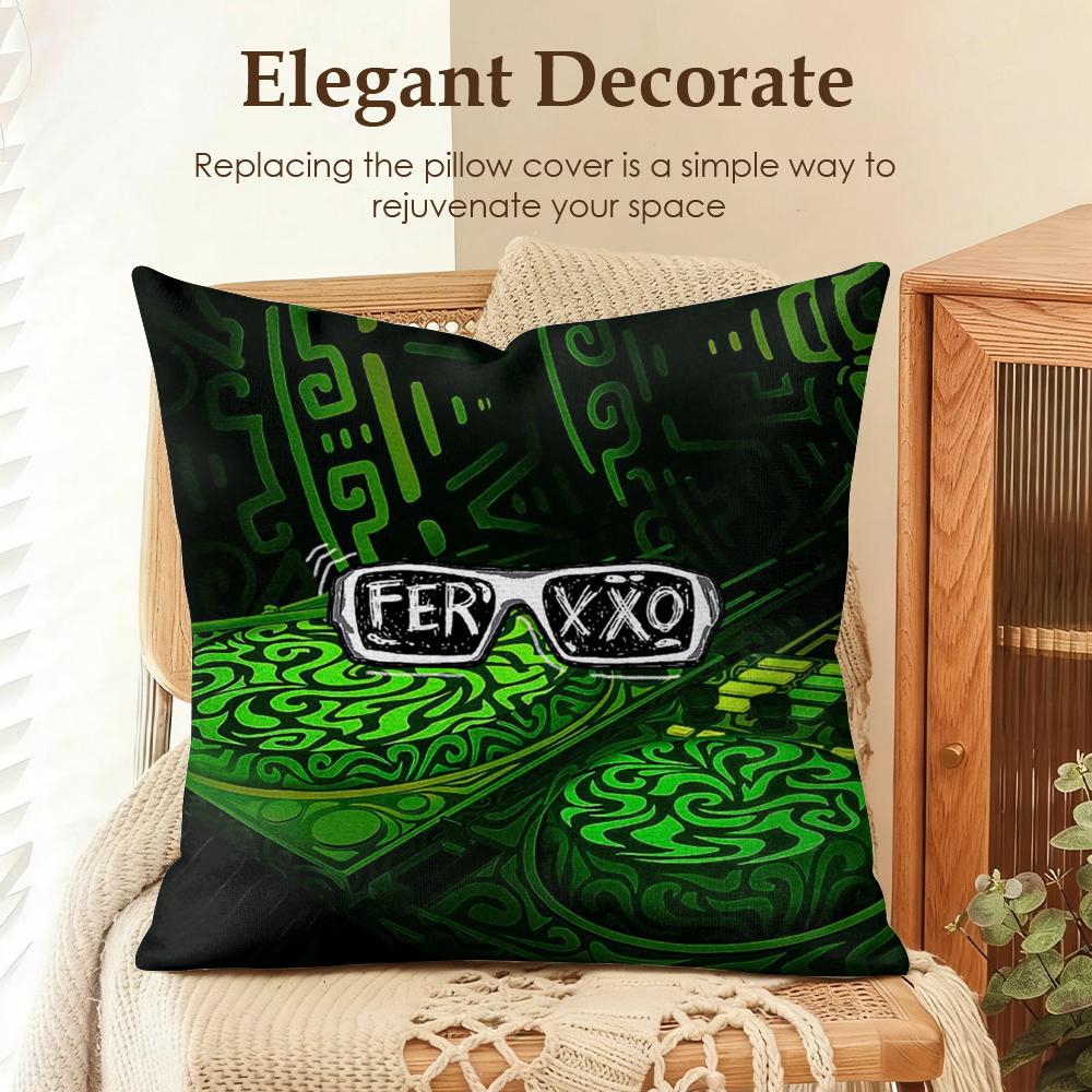 FFeid Luna Rapper Pattern Cushion Cover Natural Linen Organic Fabric DoubleSided Printing Sofa Home Decor Gift Pillow Case