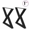 VidaXL Dining Table Legs 2 Pcs Black 90 X (72-73,3) Cm Steel 4012732