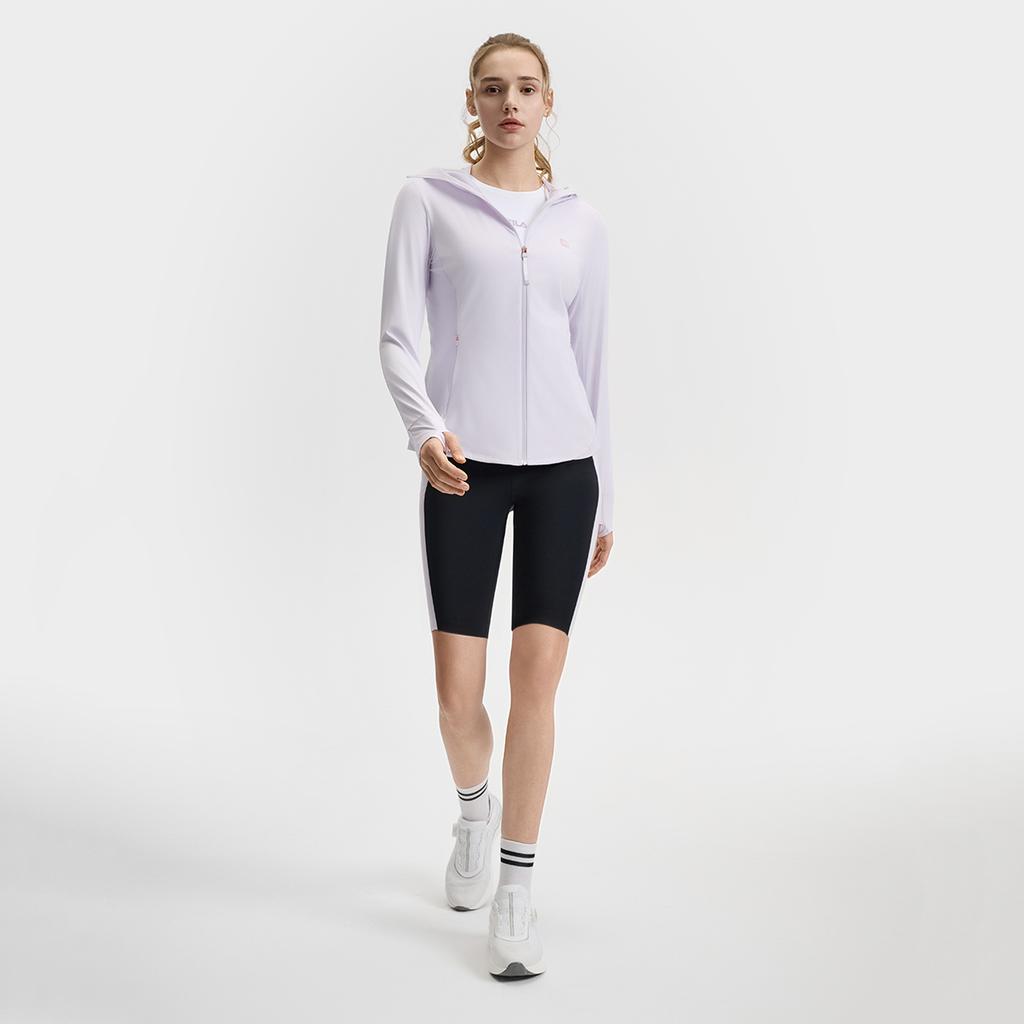 FILA Fitness Vitality Girl Slim Fit Casual Versatile Hooded Long Sleeve Knit Top Women tops Fairy-Purple A11W521505F-VT