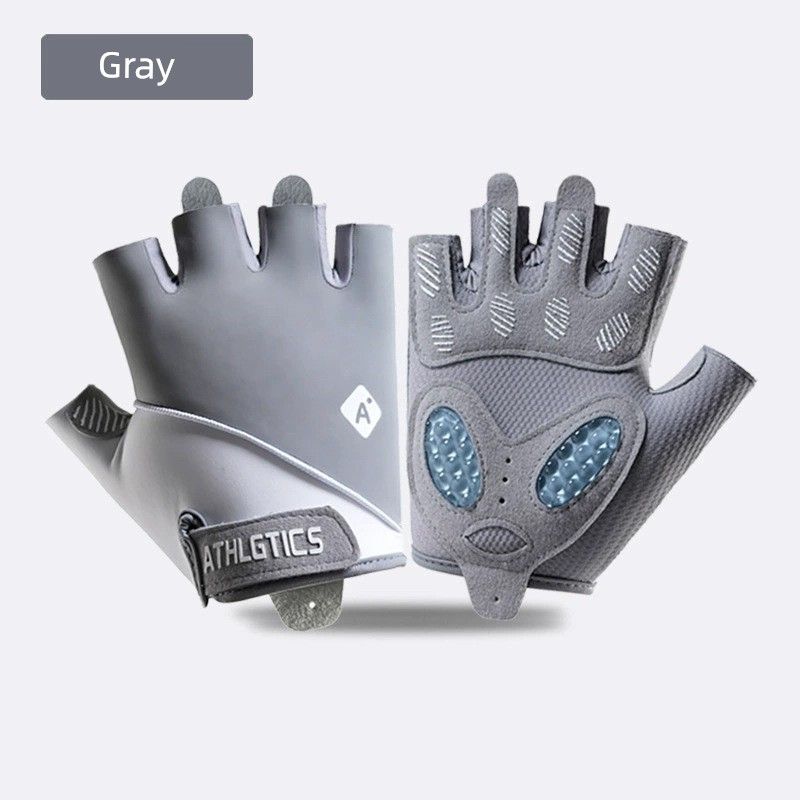 

Fitness Gloves Half Finger Men and Women Training Anti-Skid Shock Absorption Exercise Cycling Yoga Dumbbell Exercise Abrasion Resistant Yoga Exercise BZ037 gray White L