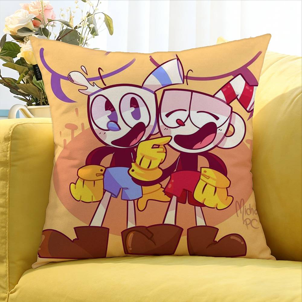 PPopular CCuphead Game Various Sizes Square Pillow Case For Car Home Bedchamber Decor