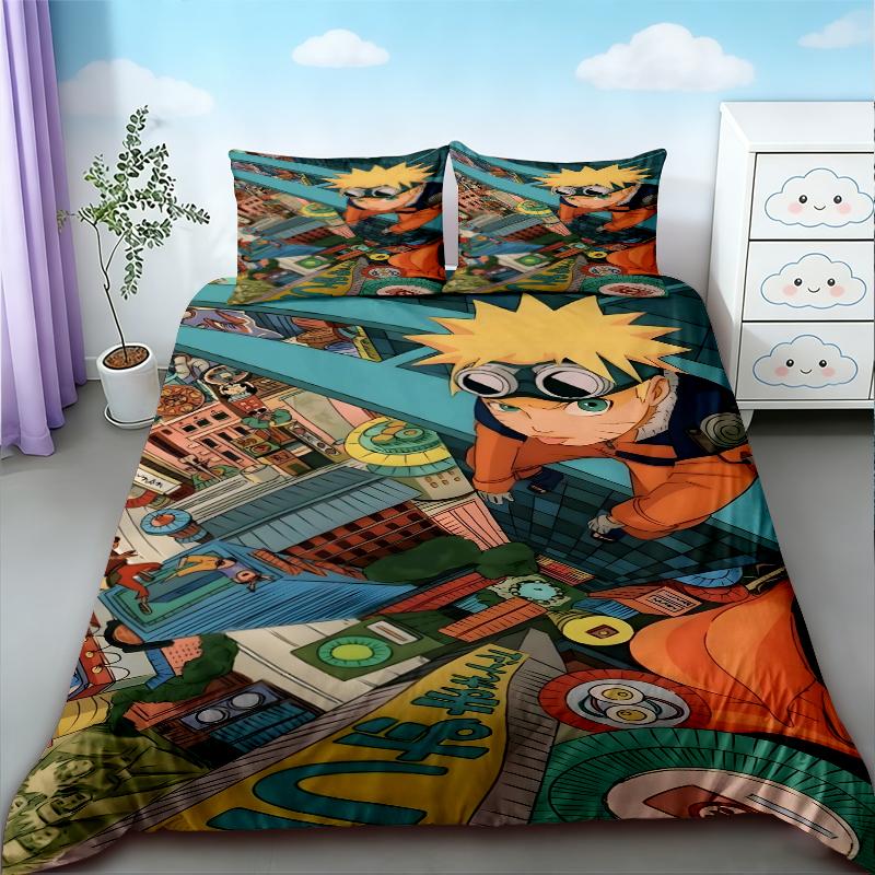 Duvet Cover Naruto Anime Cartoon Bedding Set Quilt Cover Set Soft Comfortable Queen King Full Bedroom Decor Gifts comfortable