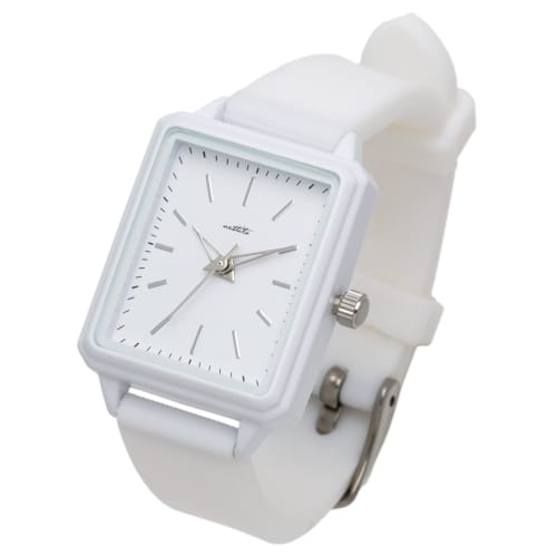 Fieldwork Women's Analog Watch with Silicone Strap, Rectangular, Tango, White, JN027-1