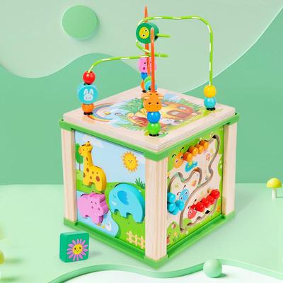 Children's Wooden Bead Maze & Matching Blocks Cognitive Toy
