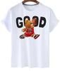 plus Size Trendy Teddy Bear Graphic Tee Casual Short-Sleeved T-Shirt Polyester Fabric Summer Top for Men