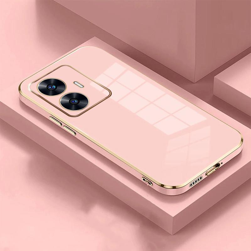 

Глянцевый чехол для телефона OPPO Realme 12 11 11Pro 10 11ProPlus C67 C55 C53 C35 C33 C31 C30 C30S C21, силиконовый защитный чехол Realme C67 розовый