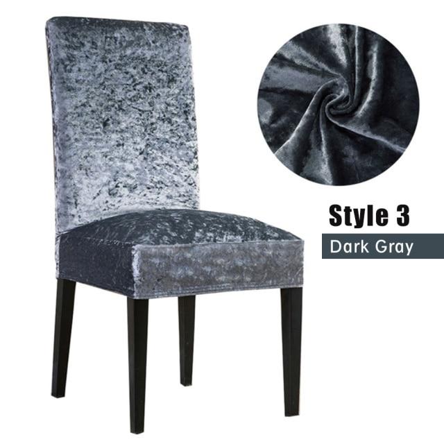 1/4/6pc Chair Cover Velvet Fabric Stretch Spandex Elastic Chair Slipcover Seat Case for Dining Room Wedding Hotel Banquet