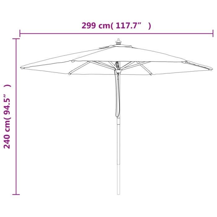 VidaXL Garden Parasol with Wooden Pole Sand 299x240 Cm 363167