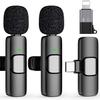 Dual Wireless Lavalier Microphone for Outdoor Live Broadcasts and Video Recording with Noise Reduction