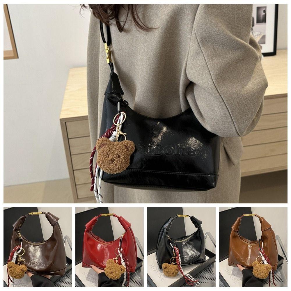 Korean Style PU Leather Shoulder Bag Solid Color Women's Handbag Boston Crossbody Bag  Daily