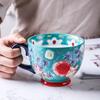 Ceramic Coffee Mugs and Cups Office Using Porcelain Creative Drinking Water Mug Capacity Hand Painted Flower Household Large Cup