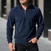 Men S Solid Half Zip Casual Stand Collar Long Sleeve Sweatshirt