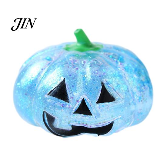 Kürbisform Quetschspielzeug Halloween Stressabbau Spielzeug, Gruseliger Kopf Klar Glitzer Zuckerball, Partygeschenke