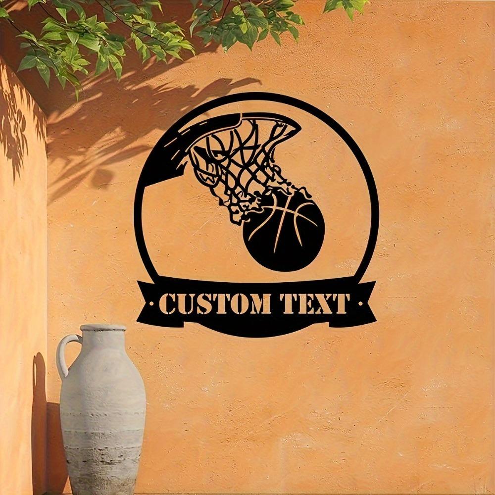 Metal Wall Sign Basketball Player Silhouette Personalized Sports Decor Durable Easy Hang