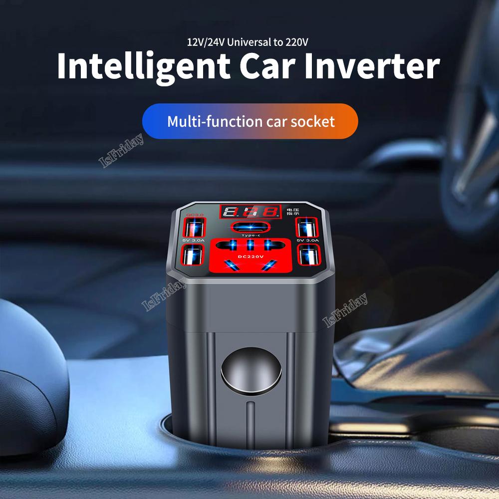 10V-220V Car inverter MAX 200W Car Power Inverter Led Display 3 USB Ports Cigarette Lighter Voltage Transformer For Laptop Table