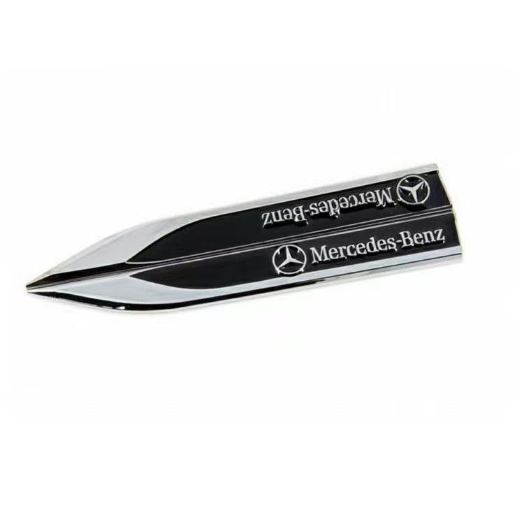GDX2  2pcs Metal Car Fender Side Wing Emblem Badge Sticker For Mercedes benz W203 W204 W205 W210 CLA CLS GLA Interior Mouldings SKE53