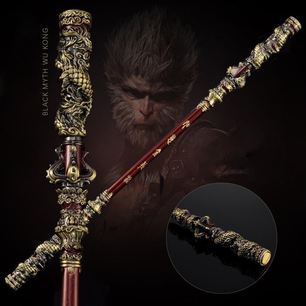 35cm Wukong Game Weapon Golden Cudgels Zinc Alloy Props Game Collection Desk Room Decoration