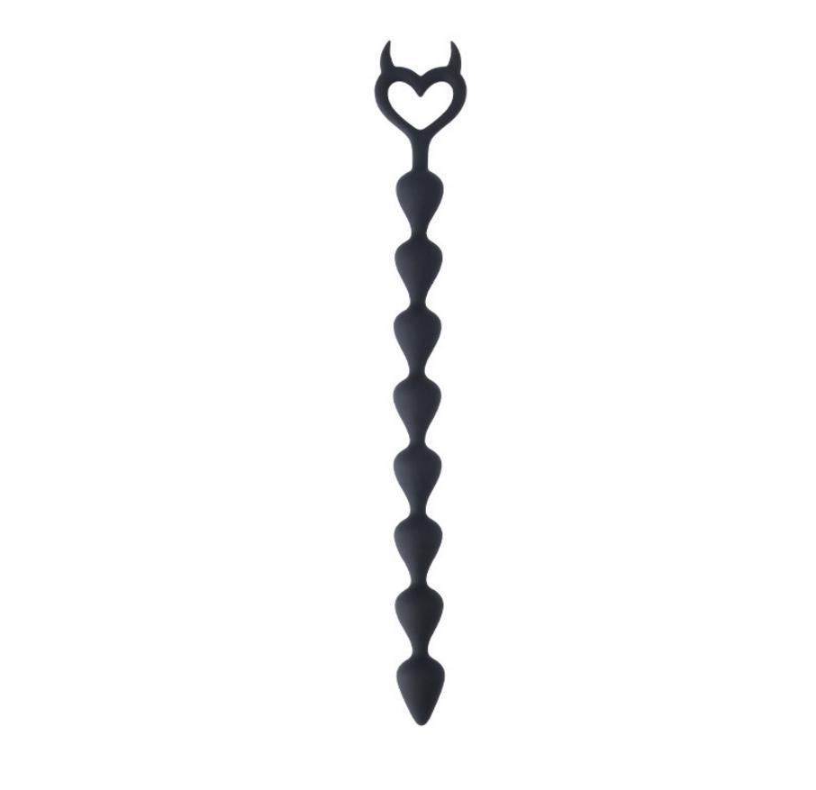 Runyu Devil Silicone Butt Plug Extra-Long Anal Beads Stimulation Toy