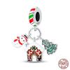copper Snowflake Christmas Tree Ski Boots Charm Bead Charms Bead Charms Compatible With Authentic Bracelets Fine Do It Yourself Christmas Jewellery