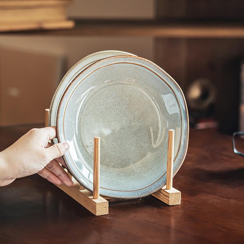 Aussehen Japanisch Retro Flacher Teller Riesiger Unregelmäßiger Salatteller Ofenbrand Steak Lagerware Herz Teller Geschirr Teller