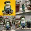 Cute Resin Frog Hanging Decor Miniature Garden Ornament For Office And Home Decor