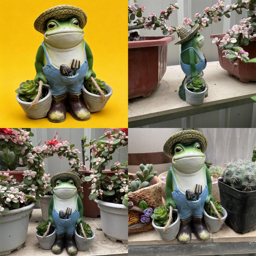 Cute Resin Frog Hanging Decor Miniature Garden Ornament For Office And Home Decor