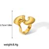 New Stainless Steel Golden Spiral Ring Earring Combination Geometric Trend Party Jewelry Simple Desig Jewelry Gift