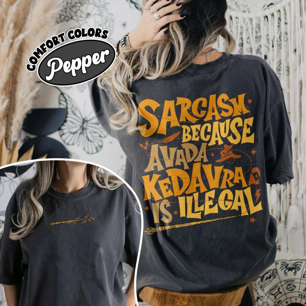 100 Cotton Loose Retro Shirt Sarcasm Because Avada Kedavra Is Illegal Shirt Wizard School Unisex Tee Fantasy Apparel Y2K Top