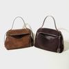Premium Handbag 2026 Fall Winter Suede Leather Bost Bag Shoulder Crossbody Bag Women Minimalist Commuting Trendy Versatile Bag