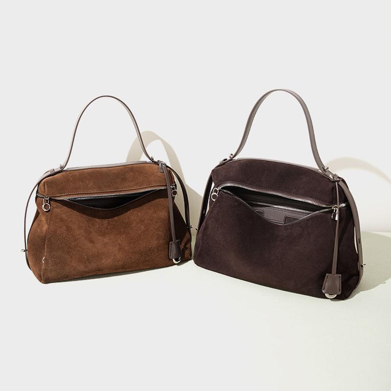 Premium Handbag 2026 Fall Winter Suede Leather Bost Bag Shoulder Crossbody Bag Women Minimalist Commuting Trendy Versatile Bag