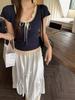 Women's 2025 Summer Ballet Style Off-Shoulder Slim Fit Short Sleeve Top