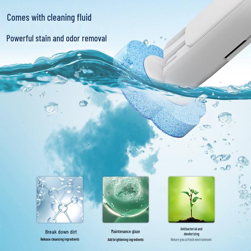 Disposable Toilet Brush Set with Built-in Cleaner and Refill Heads 6-Piece Lemon Scent Brush Heads