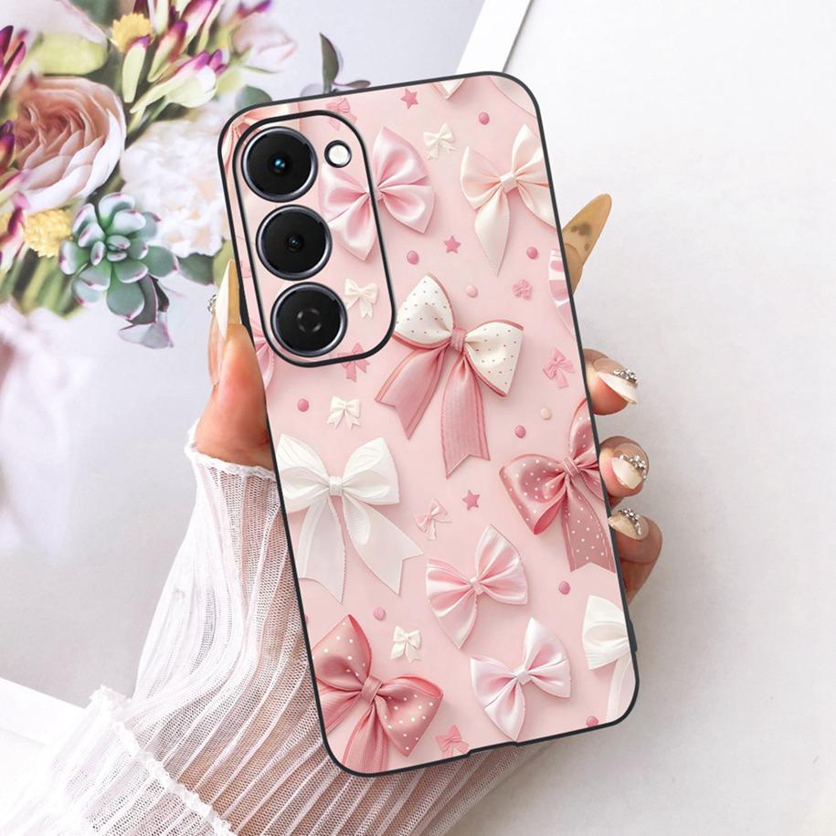 Case For Tecno Spark 40 Pro 40Pro+ 4G Cover Fashion Flower Phone Case Slim Black Silicone Soft Cover For Tecno Spark40 40C Shell