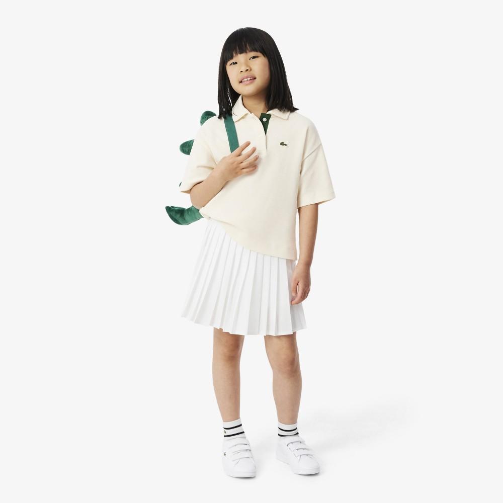 [lacoste] Kids' Loose Fit Short-Sleeve Polo Shirt PJ0977-56GXFJ