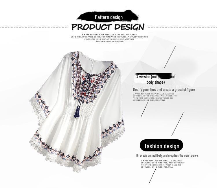 Dámská šifonová košile s retro potiskem na jaro/léto 2024 s volným úzkým pasem