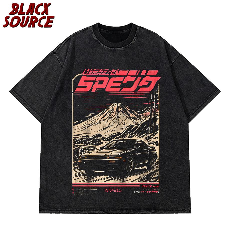 

T Tshirt vintage Hip Hop da uomo Streetwear Harajuku Anime giapponese Tshirt con stampa Tshirt in cotone S