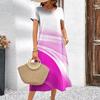 Abiti con Stampa Digitale 3D Donna Estate Manica Corta Scollo O Casual Ampio Vestito