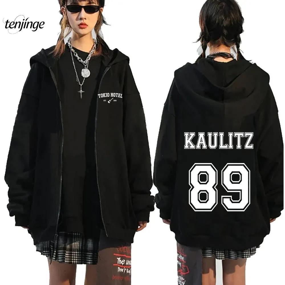 

Толстовка с капюшоном Tokio Hotel Rock Band Kaulitz Print Толстовки с капюшоном на молнии из флиса для мужчин и женщин в стиле хип-хоп, уличная куртка на молнии XXL