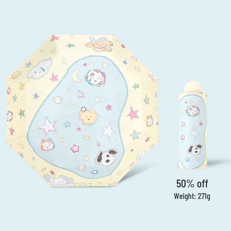 Autoschirm mit Doppelfunktion: Damen High-End Falt-Sonnenschirm mit Schwarzleim-Beschattung, UV-Sonnenschutz, Kompaktes Design