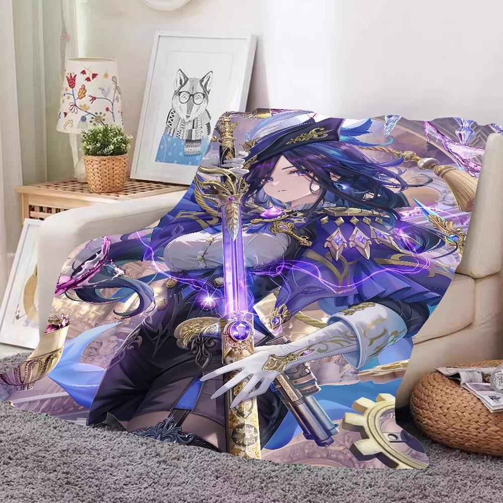 Game Genshin Lmpact Clorinde Blanket Design Lightweight  For Dorms, Naps, Living Room, Office,Sofa,All-Season