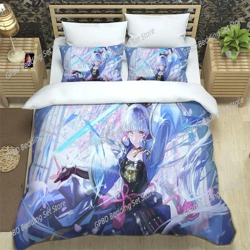 3D Anime Genshin Impact 3D Duvet Cover Bedding Set Comforter Linen Pillowcases Home Decor Single Double Twin King Queen