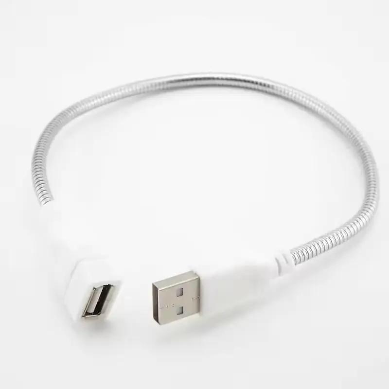 LED Light USB Extension Cord Fan Power Supply Adapter Cable Male To Female M20 Flexible Metal Hose